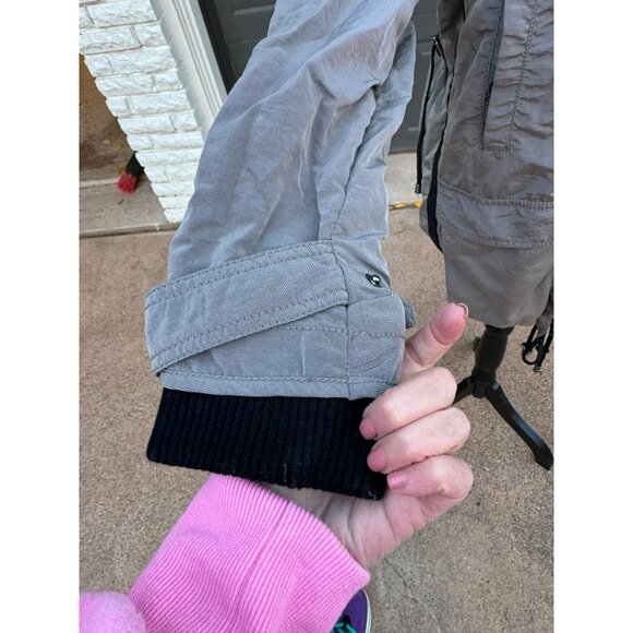 Seven 7 For All Mankind M Gray Quilted Nylon Jacket Plaid Lining Windbreaker - Picture 16 of 16